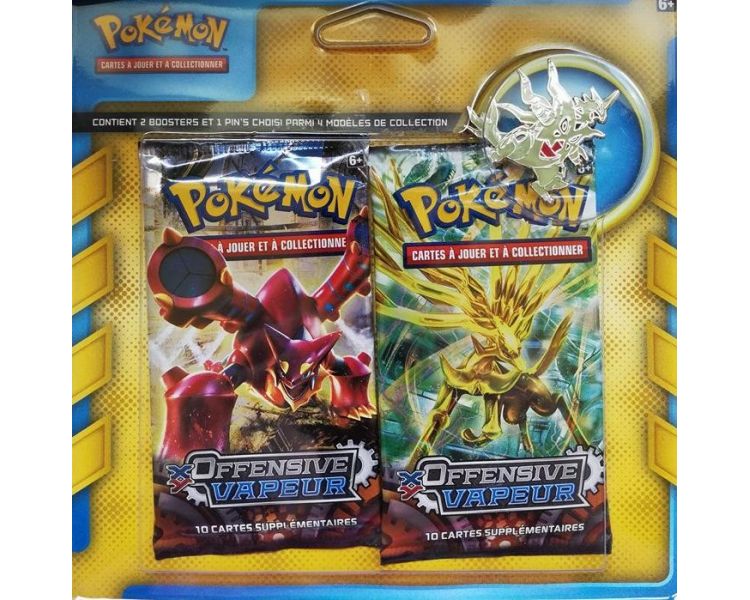 Pack 2 Boosters Offensive Vapeur + 1 Pin's Tyranocif